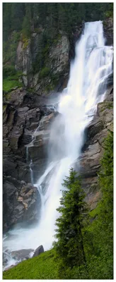 Produktbild von Wallario Premium Glasbild, freischwebende Optik, kräftige Farben, Größe 80 x 32 cm Motiv Wasserfall