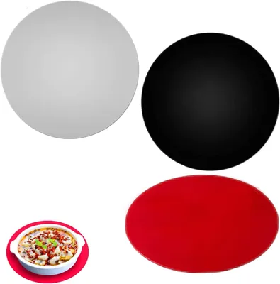 Image de Sous-verres ronds en silicone, lot de 3, résistants à la chaleur, antidérapants, pour la cuisine
