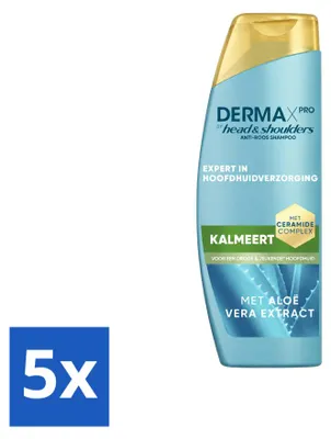 Zdjęcie produktu dla 5 sztuk szamponu Head & Shoulders DermaXPro przeciwłupieżowego z aloesem - 250 ml - zestaw ekonomiczny