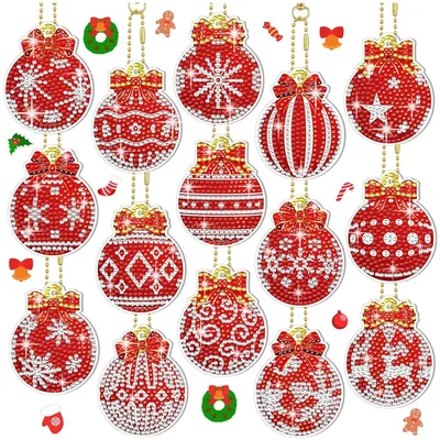 Produktbild von Set aus 15 Schlüsselanhängern für Weihnachtsdekoration