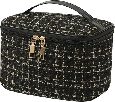 Produktbild von Kosmetiktasche mit großem Fassungsvermögen, tragbarer Griff, Reißverschluss, starke Tragfähigkeit, multifunktionaler Reise-Kulturbeutel, Make-up-Tasche, Organizer-Etui