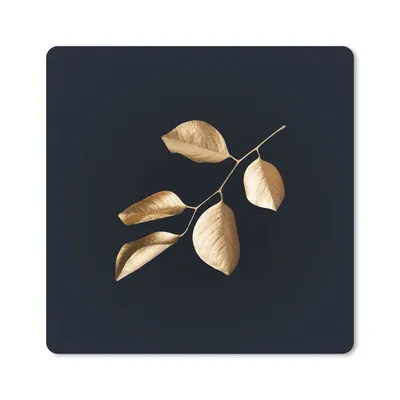 Produktbild von MuchoWow® Mauspad Mousepad Blätter - Zweig - Gold - Luxus 30x30 cm - Mousepads - Maus Mat - Pad - Mausunterlage - Gaming