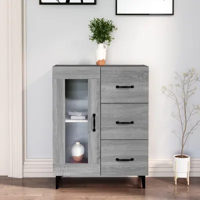Zdjęcie produktu dla vidaXL Kredens szary Sonoma 69,5x34x90 cm Materiał drewnopochodny