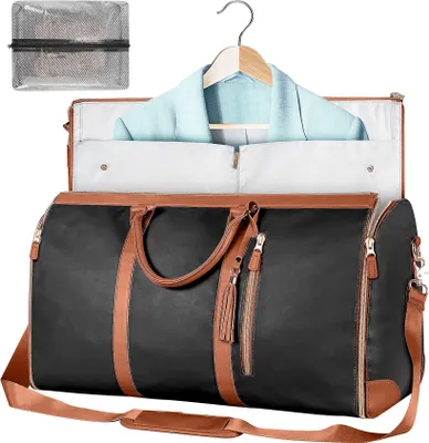 Produktbild von Reisetasche Reisetasche aus Leder, 2-in-1Hängetasche Anzugtasche für Damen&Herren, Fitness Tasche mit geräumigem Hauptfach für Reisen und Business