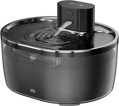 Image de Fontaine à eau électrique pour chat, 3,2 L, sans fil, détecteur de mouvement, batterie 5000 mAh, alimentation en eau silencieuse, réservoir en acier inoxydable