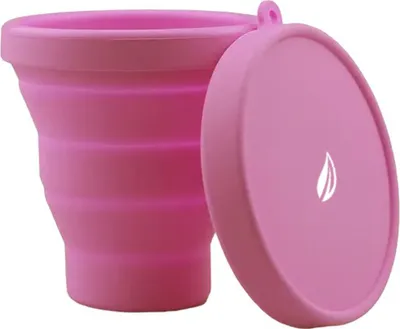 Produktbild von Sterilisator-Menstruationstassen, Linovit®, faltbar, medizinisches Silikon, wiederverwendbar, 230 ml, Pink