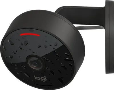 Produktbild von Logitech Circle View, IP-Sicherheitskamera, Innen & Außen, Kabellos, Tisch/Wand, Schwarz, Patrone (Form)