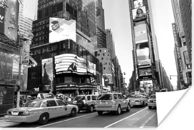 Produktbild von MuchoWow® Poster New York - Schwarz - Weiß - Times Square 60x40 cm - Schlafzimmerdekoration