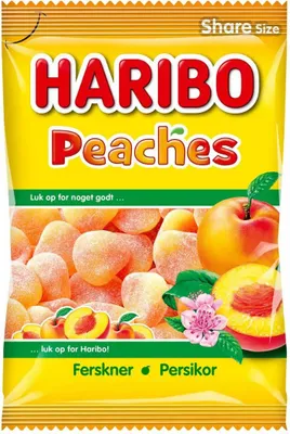 Produktbild von Haribo Ferskner Pfirsich-Fruchtgummi 375g dänische Gummis