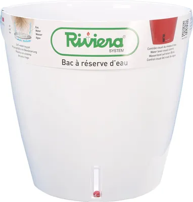 Image de RIVIERA Eva Nouveau pot rond en plastique - Ø 46 cm - 49 L - Blanc