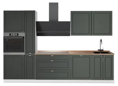 Obrázek produktu pro Kuchyňský kout Vicco Fame-Line Zelená zlatá země/Bílá 310 cm, PD Dub, Model 64329