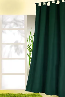 Produktbild von heimtexland ® Schlaufenschal inkl. Kräuselband blickdicht Gardine Vorhang Dekoschal Uni Typ117 tannengrün Höhe 245 cm x Breite 140 cm