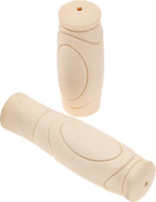 Produktbild von 1 Paar ergonomisch geformte Fahrrad Lenker Griffe 125mm 92mm creme beige