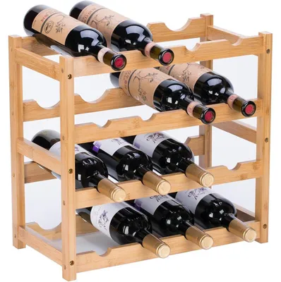 Produktbild von Weinregal Bambus 4 Etagen für 16 Flaschen Küche Bar Keller 45x42,5x23,5 cm