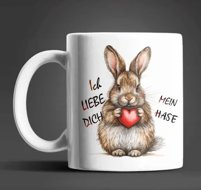 Produktbild von Hase Bunny Ich Liebe Dich Valentinstag Kaffeetasse Teetasse Tasse Geschenkidee – Hase-01