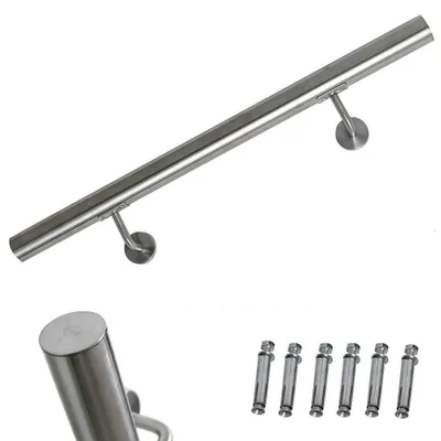 Zdjęcie produktu dla Bc-elec - HM004-160 Poręcz schodowa 160 cm, poręcz ze stali nierdzewnej o średnicy 42 mm, odpowiednia do użytku wewnątrz i na zewnątrz.