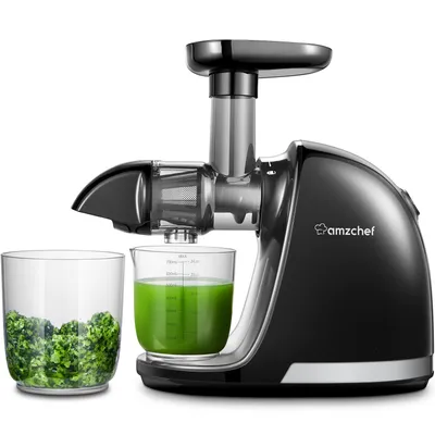 Produktbild von AMZCHEF Entsafter für Gemüse und Obst, Slow Juicer, Saftpresse Elektrisch, BPA Frei, Leicht zu Reinigen, Schwarz