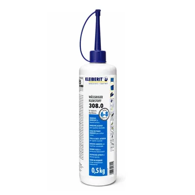 Produktbild von KLEIBERIT 308.0 Vinylkleber für Melamin und lackierte Oberflächen - Flasche 0,5kg - 308.0.8101