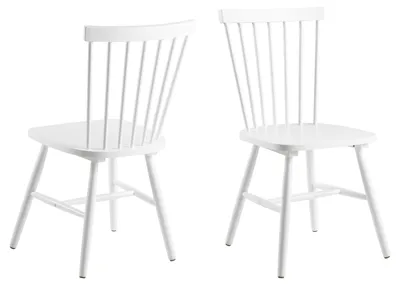 Immagine prodotto di Sedia da pranzo >Riano< (set da 2) in bianco, legno di gomma - 50,5x86x49,5 cm (LxAxP)