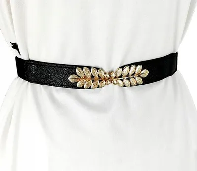 Obrázok produktu pre Dámsky opasok - Elegantný štýl - Trblietavé zlaté zvýraznenie - Módny doplnok - Elastický - H74 - Výrazný