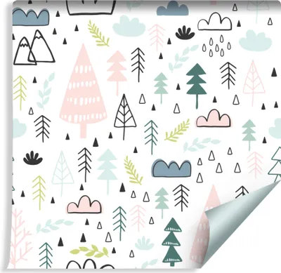 Produktbild von 10m VLIES TAPETE Rolle Kinderzimmer Regen im Wald XXL