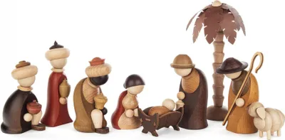 Zdjęcie produktu dla Miniaturowe figurki do szopki z palmą 9 sztuk wysokość 19 cm NOWOŚĆ