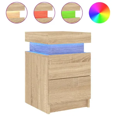 Obrázek produktu pro Noční stolek s LED osvětlením dub sonoma 35 x 39 x 55 cm