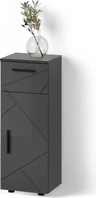 Produktbild von Midischrank Livinity Ronco Anthrazit Hochglanz 30 x 81 cm, Model 52719