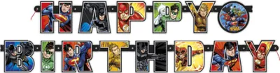 Produktbild von Bannière Happy Birthday Justice League ™ 182 cm