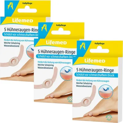 Produktbild von 3x Lifemed Hühneraugen Pflaster Ringe 3x 5 Stück