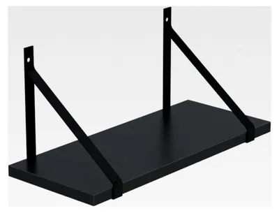 Produktbild von Hängeregal Gino für Kinderzimmer, Küche, Wohnzimmer, Badezimmer, Loft und Büro - Wandregal 80x20cm in Schwarz