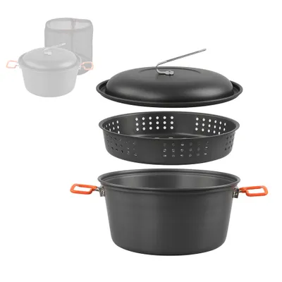 Produktbild von Camping-Topf,Camping-Topf-Set,Camping-Dampfgarer,Camping-Dampfgarer,Aluminium-Topf,Camping-Kochgeschirr,Tragbarer Topf,Tragbarer Camping-Topf,Camping-Kochtopf,5L Camping-Topf