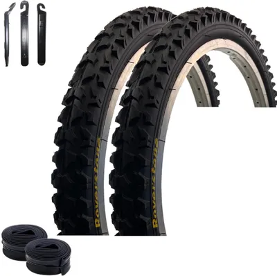 Produktbild von 2 x Roverstone A109 Fahrradreifen 20 x 2,125 (57-406) Schwarz + 2 Schläuche AV inkl. Reifenheber
