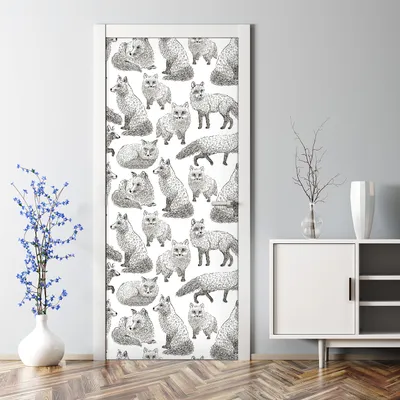 Produktbild von Dekorative Türtapete selbstklebend Klebefolie Türposter Goldfarne blätter 70 x 200 cm