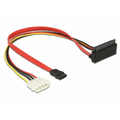 Produktbild von SATA Kabel 6 Gb/s 7 Pin + Molex zu SATA 22 Pin gewinkelt 30cm