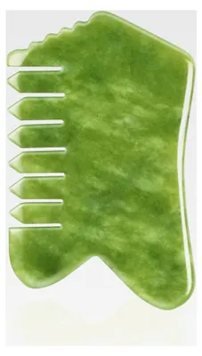 Produktbild von Gua Sha Kamm aus natürlicher Jade für Kopf- und Körperpflege