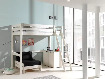 Image de Vipack lit surélevé avec surface de couchage 90 x 200 cm, commode et fauteuil