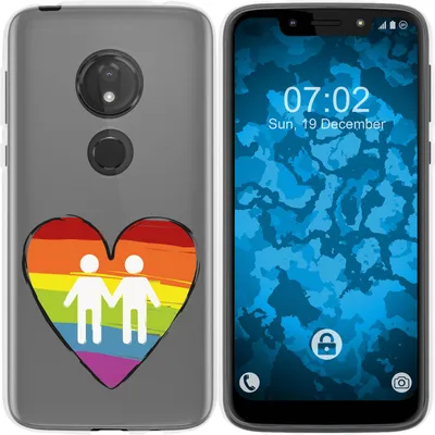 Produktbild von PhoneNatic Case kompatibel mit Motorola Moto G7 Play Silikon-Hülle pride Männer M3