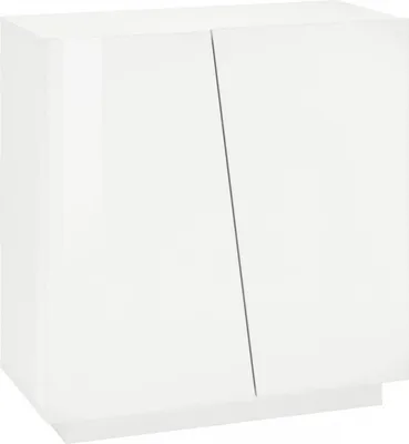Produktbild von Schuhschrank Joel, Mehrzweckschrank mit 2 Türen, Eingangsschuhregal, 100 % Italy, cm 80x38h86, glänzend weiß