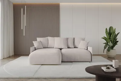 Produktbild von ALTDECOR Ecksofa mit Schlaffunktion und Bettkasten ONESK-L  216x177x72 cm  Hellbraun - Corner Sofa Eckcouch Couch L-Form  angeordnet Schlafcouch Ausziehbar Wohnlandschaft