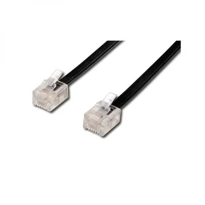Image de Câble téléphonique 4 fils, RJ11 M-RJ11 M, 10m, noir, pour modem ADSL