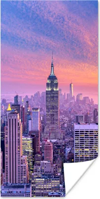 Produktbild von MuchoWow® Poster New York - Farben - Skyline 60x120 cm - Wandschmuck