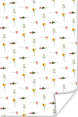 Produktbild von MuchoWow® Poster Blumen - Pastell - Muster 120x180 cm - Kunstposter