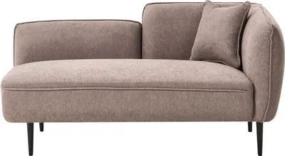 Produktbild von BELIANI Chaiselongue Hellbraun Stoffbezug Rechtsseitig mit Kissen Metallbeine Modern für Wohnzimmer Schlafzimmer Wintergarten Kleine Räume