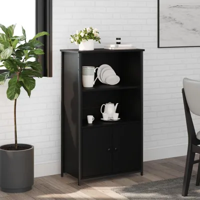 Produktbild von vidaXL Highboard Schwarz 62x32x103,5 cm Holzwerkstoff
