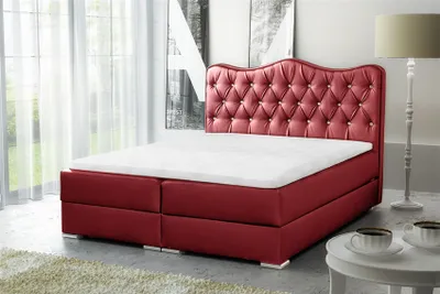 Produktbild von Boxspringbett Schlafzimmerbett SULTAN Kunstleder Rot 200x200cm
