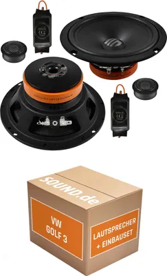 Produktbild von Lautsprecher Boxen Einbaupaket Armaturenbrett Musway MAE6.2C passend für VW Golf 3 Kompakt + 4/5 türig | für zwei Türen 3ohm