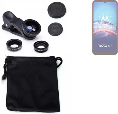 Produktbild von K-S-Trade Smartphone Kamera Linsen Set Kompatibel mit Motorola E6s 3in1 Clip-On Kamera Adapter Macro Weitwinkel FishEye Fischauge Objektiv Linse