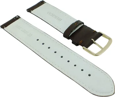 Produktbild von Herzog Beach Uhrenarmband braun > easy click glattes Leder > Ziernaht, Stegbreite:22mm, Schließe:Gelbgolden