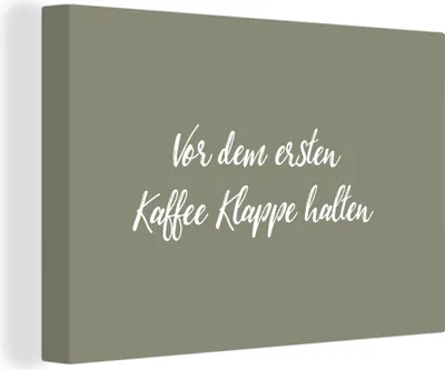 Zdjęcie produktu dla OneMillionCanvasses® - Wydruki na płótnie - 140x90 cm, Przysłowia - Cytaty - Zamknij się przed pierwszą kawą - Kawa, dekoracja ścienna, grafika ścienna - Zdjęcie na płótnie -
